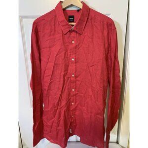 Boss Hugo Boss Men’s Sz XL Reg Fit (Lucas) Pink Button‎ Shirt